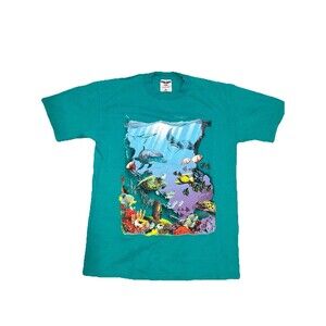 vtg 90s Dolphin MIAMI T-Shirt M ocean nature